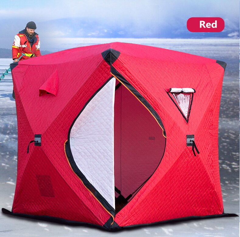 Cheap Goat Tents Large Space Thicken Three Layers Cotton Warm Keeping Winter Ice Fishing Tent Windproof Waterproof Anti snow Camping Fishing Tent Tents 